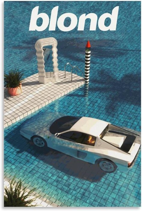 UTOYA Blond Poster Decorative Painting Canvas Posters Bedroom Painting 12x18inch(30x45cm) Frank Ocean Album, Frank Ocean Poster, White Ferrari, Ferrari Testarossa, New Retro Wave, Summer Poster, Music Poster Design, Dorm Posters, Dorm Walls