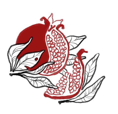 For You I Would Pomegranate, Pomegranate Snake Tattoo, Pomegranate Tattoo Design, Pomegranate Line Art, Red Pomegranate Tattoo, Pomegranate Tree Tattoo, Pomegranate Drawing Simple, Pomagranet Tattoo Simple, Pomegranate Linocut