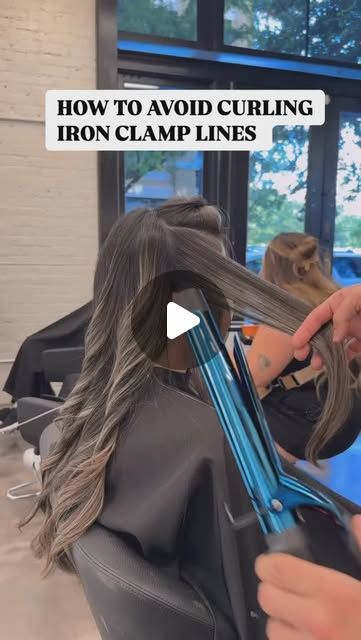 BaBylissPRO on Instagram: "Trying to avoid that unwanted clamp line from your iron? @davidconnorhair uses the Limited Edition Black & Blue 1.25” Extended Barrel Curling Iron to show you how!
.
……try saying that 5x fast 😜" How To Use A Curling Iron With A Clamp, How To Curl Hair With Curling Iron, Barrel Curling Iron, Barrel Curls, Curling Iron, Curled Hairstyles, The Limited, Black Blue, Barrel