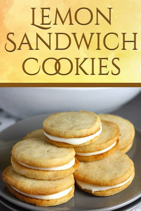 Lemon Sandwich Cookies Recipe, Lemon Cookie Sandwich, Sandwich Cookies Christmas, Lemon Sandwich Cookies, Lemon Sandwich, Cookies Sandwich, Recipe Sandwich, Sandwich Cookies Filling, Cookies Shortbread