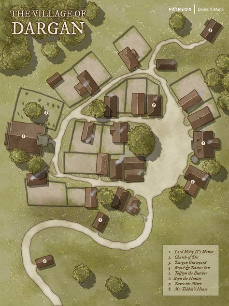 Village Layout Design, Village Map Design, Small Minecraft Village Layout, Medieval Village Map, Small Village Layout, Medieval Dynasty Village Layout, Fantasy Map Village, Village Map Drawing, Medieval Village Layout