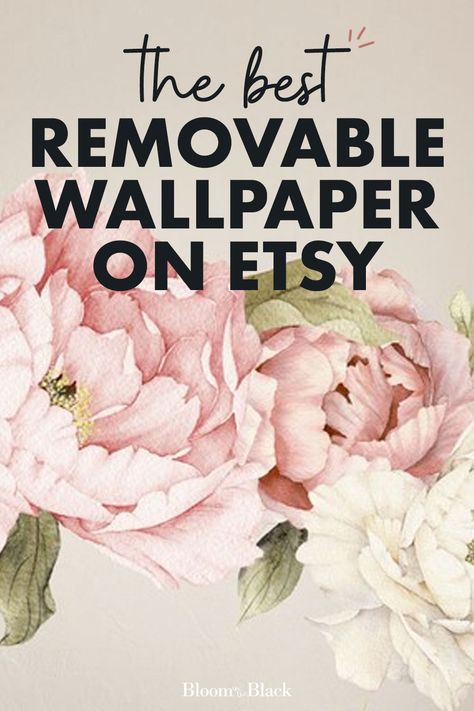 Rose And Black Bedroom, Hydrangea Peel And Stick Wallpaper, Large Floral Wallpaper Accent Wall, Self Stick Wallpaper Ideas, Peel And Stick Floral Wallpaper, Floral Wallpaper Bedroom Modern, Black And White Wallpaper Accent Wall, Peel And Stick Wallpaper On Furniture, Large Floral Print Wallpaper