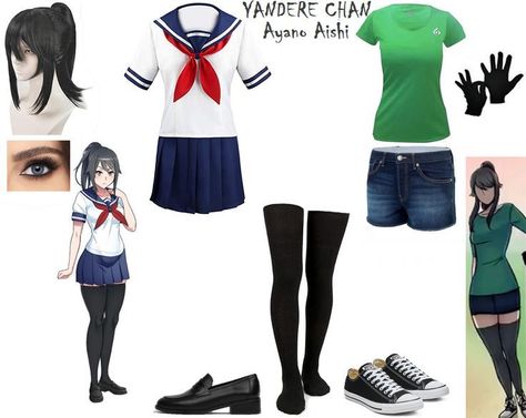 Ayano Aishi Outfit, Simple Anime Cosplay Outfits, Closet Cosplay Ideas Anime, Yandere Simulator Outfits, Yandere Outfit Ideas, Yandere Outfits, Ayano Cosplay, Closet Cosplay Ideas, Ayano Aishi Cosplay