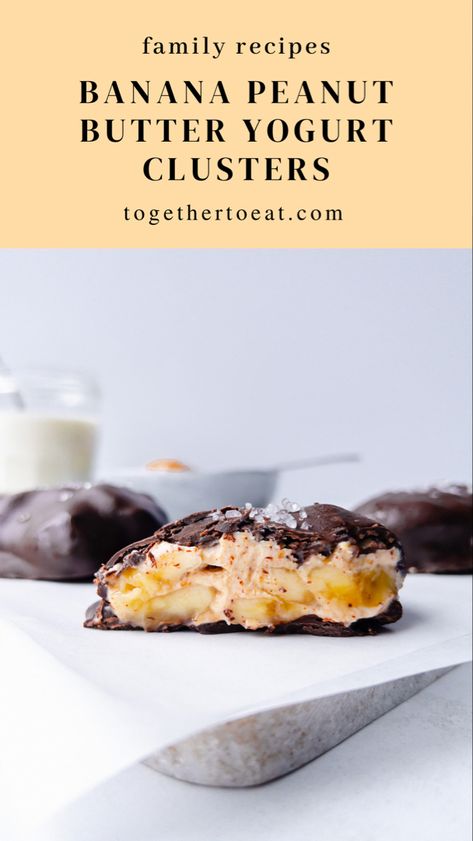 Banana Peanut Butter Yogurt Clusters | Family Recipes | Frozen Treats | Snacks Peanut Butter Chocolate Chip Frozen Yogurt Bars, Chunky Monkey Frozen Protein Yogurt Bites, Banana Yogurt Peanut Butter Bites, Snickers Frozen Yogurt, Frozen Chocolate Banana Yogurt Clusters, Frozen Peanut Butter Yogurt Bites, Chocolate Banana Froyo Clusters, Peanut Butter Banana Yogurt Clusters, Frozen Banana Yogurt Pops