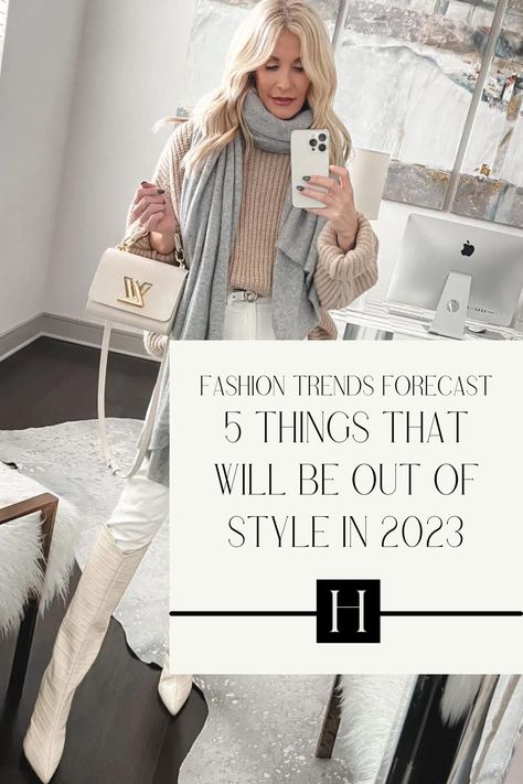 With 2022 coming to an end it’s time to start thinking about what’s going to be IN STYLE and OUT OF STYLE in 2023. In today's post I'm sharing 5 fashion trends that will be going out of style and sharing my trend forecast. Vsiit the blog to learn more 2023 Fashion Trends Going Out, Blazer Outfit 2023, Todays Fashion Trends 2023, Scarf 2023 Trend, 2023 Blazer Trend, Blazer 2023 Trend, Blazer And Scarf Outfit, Scarf Trends 2023, Going Out Outfits 2023