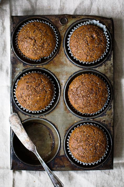 Gingerbread Muffins Healthy, Healthy Gingerbread, Gingerbread Muffins, Almond Milk Yogurt, Ambitious Kitchen, Baking Muffins, Healthy Muffins, Pumpkin Muffins, Muffin Tin