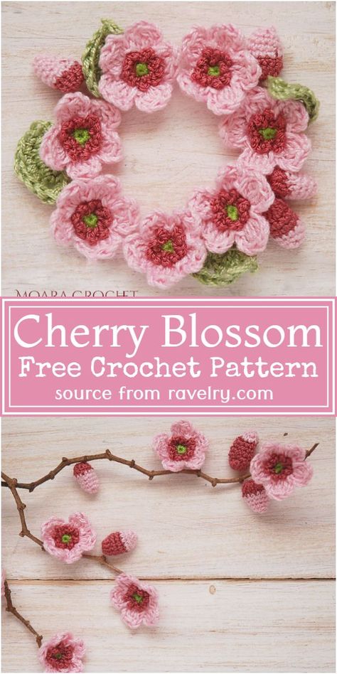 Crochet Cherry, Crochet Flowers Easy, Crochet Flowers Free Pattern, Crochet Plant, Crochet Decoration, Crochet Flower Tutorial, Crochet Rose, Crochet Flower Patterns, Crochet Applique