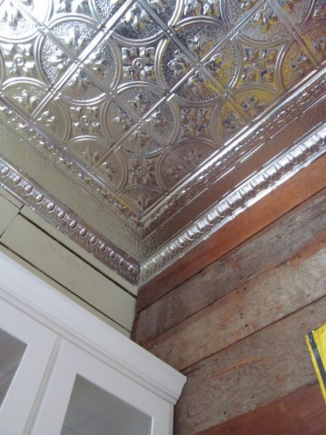 Pressed Tin Ceiling Kitchen, Tin Ceiling Kitchen, Stamped Tin Ceiling, Tiled Ceiling, Kitchen Ceilings, Plain Ceiling, Pressed Tin Ceiling, Acoustical Ceiling, Ceiling Tin