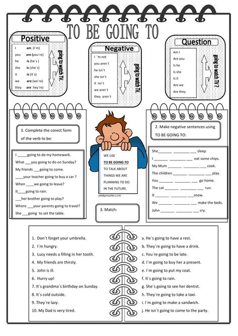 To be going to ficha interactiva y descargable. Puedes hacer los ejercicios online o descargar la ficha como pdf. Be Going To Worksheet, Action Verbs Worksheet, Personal Pronouns Worksheets, Adjective Worksheet, Family Worksheet, Nouns Worksheet, English Exercises, Verb Worksheets, English Grammar Worksheets