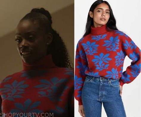 The Chi: Season 5 Episode 9 Keisha's Red & Blue Floral Print Turtleneck The Chi, Where To Buy Clothes, Fashion Tv, Blue Floral Print, Blue Floral, Red Blue, Red And Blue, Fashion Looks, Shopping Outfit