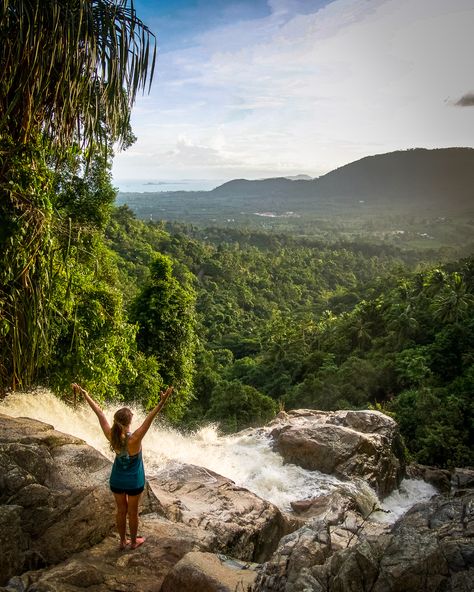 View from the top of Na Muang Waterfall Koh Samui Beach, Thai Islands, Thailand Adventure, Thailand Backpacking, Thailand Holiday, Koh Chang, Koh Samui Thailand, Best Scuba Diving, Samui Thailand