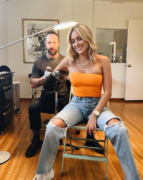 Kristin Cavallari showed off a new "1111" arm tattoo this week; according to a numerologists, the "angel number" is associated with new beginnings and positivity. Kristin Cavallari Style, New Beginning Tattoo, Angel Number Tattoo, Number Tattoo, Number Tattoos, Kristin Cavallari, Kristen Bell, Tattoo Removal, Angel Number