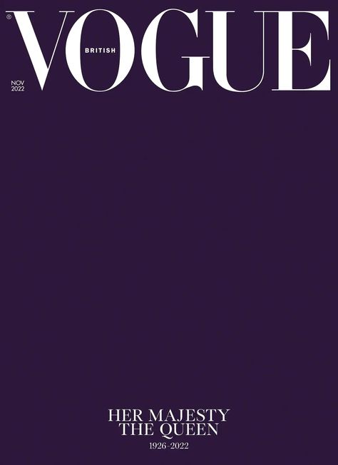 Purple Vogue Cover, Vogue Covers Template, Queen Elizabeth Daughter, Imperial State Crown, Magazine Cover Template, Vogue British, Vogue Magazine Covers, Vogue Covers, Her Majesty The Queen