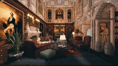 Interior Bloxburg, Living Room Bloxburg, Bloxburg Castle, Bloxburg Victorian House, Room Bloxburg, Gothic Living Room, Castle House Design, Victorian Greenhouses, Victorian House Interiors