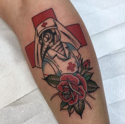 Nurse Finger Tattoo, Nurse Hat Tattoo Ideas, Nurse Tiny Tattoo, Plague Nurse Tattoo, Simple Nurse Tattoo Ideas, Evil Nurse Tattoo, Creepy Nurse Tattoo, Medical Tattoo, Nurse Tattoo