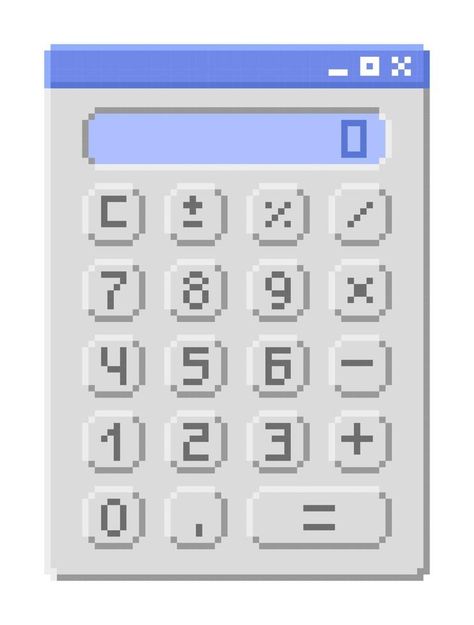 Retro calculator icon. Vector illustration in pixel style. Calculator Ui Design, Pixel Illustration, Calculator Icon, Calculator Design, Game Ideas, Art Icon, Button Design, Infographic Design, Calculator