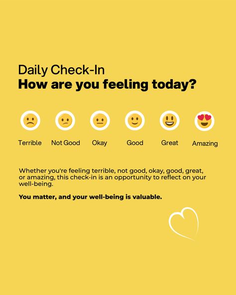 Daily check in mental health post #MentalHealthCheck #DailyWellness #SelfCareRoutine #MindfulnessMatters #EmotionalHealth #MentalHealthSupport #DailyWellbeing #SelfCareHabits #MentalHealthAwareness #MentalHealthMatters Mental Health Campaigns, Mental Health Posters, Social Campaign, Health Post, Childhood Obesity, Mental Health Day, Health Planner, Healthy Routine, Mental Health Support