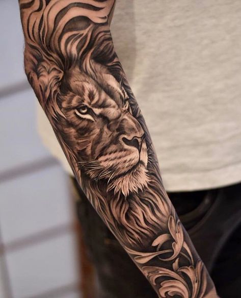 Inner Arm Lion Tattoo, Forearm Tattoo Men Sleeve Lion, Lion Tattoo Upper Arm, Lion Tattoo Design Forearm, Inner Arm Tattoo For Men Upper, Lion Forearm Tattoo For Men, Lion Tattoo Design Male Arm, Lion Tattoo Forearm, Tato Back