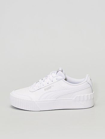 Puma White Sneakers, White Puma Shoes, Shoes Png, Puma Carina, Basket Sport, White Puma, Pumas Shoes, White Sneakers, White Sneaker