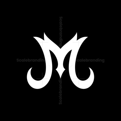 Letter M Initial W Logo for sale. The combination of the letter W or M creates a monogram. Letter M Initial W Logo looks strong, brave, gothic and macho. Can be used for companies and business. M Logo Inspiration, M Y Logo, Fancy Letter M, Letter M Design, Angler Fish Tattoo, M Symbol, M Letter Logo, Mm Logo, Letter Logos