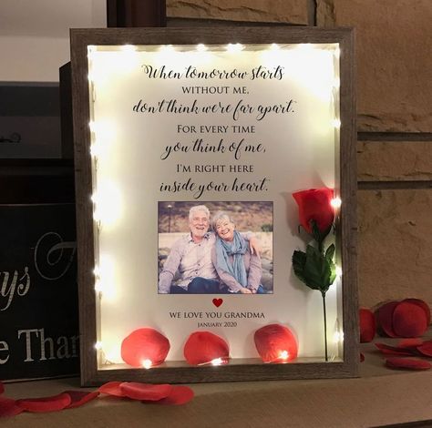 Lighted Shadow Box, Loss Of Parent, Mom Loss, Loss Of Dad, Easy Mother's Day Crafts, Personalized Memorial Gifts, Custom Shadow Box, In Memory Of Dad, 1 Rose