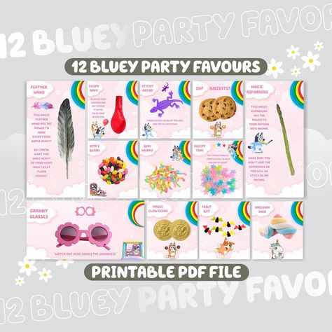 Sticky Gecko, Printable Bluey, Feather Wand, Granny Glasses, Bingo Party, Wand Magic, Bluey Party, Birthday Giveaways, Giveaway Gifts