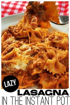 Lazy lasagna means that this dish is going to be much faster than cooking your typical lasagna in the oven. Ingredients • 1 lb lean ground beef • 1 jar spaghetti sauce of your choice • 4 1/2 cups water • 12 oz. bow tie pasta • 1 cup shredded mozzarella • 1 cup ricotta...Read More Instant Pot Lazy Lasagna, Lazy Lasagna Recipe, Instant Pot Lasagna Recipe, Instant Pot Lasagna, Instapot Meals, Lazy Lasagna, Instant Pot Pasta, Instant Pot Pasta Recipe, Crockpot Lasagna