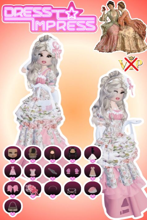 • 🏵️ • - #fyp #dti #dresstoimpress #dress #to #impress #roblox #dtiideas #aesthetic #outfitideas #dresstoimpressideas #idea #board #pin #robloxpin #robloxdti #robloxdresstoimpress Dti Outfits Ideas Rocco, Rocco Dti Outfits, Dti Rococo No Vip, Dress To Impress Outfits Decades, Decades Dti Outfit, Every Dress To Impress Theme, Dti Decades Theme, Dress To Impress Decades Theme, Rococo Dress To Impress No Vip