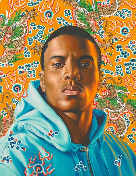 "Phillip II" - Kehinde Wiley (b. 1977), oil on canvas, 2008 {contemporary figurative art african-american male head black man face portrait painting #loveart} kehindewiley.com Kehinde Wiley, Portrait Background, Black Art Painting, Black Love Art, Black Man, African American Art, Black Artists, Figurative Art, African Art