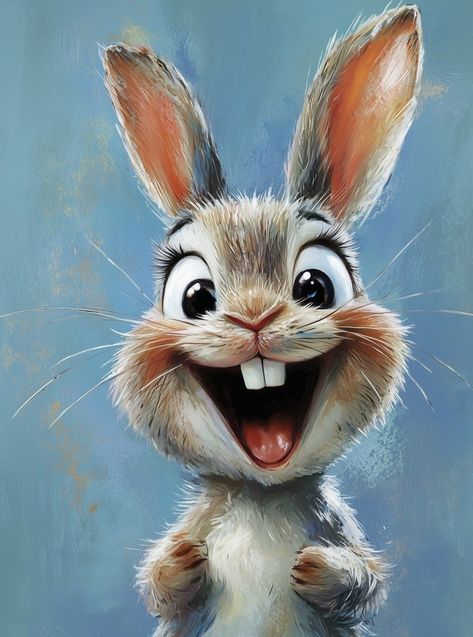 Animal Drawings Rabbit, Smiling Rabbit, Bunny Pictures Cartoon, Rabbit Drawing Cute Bunny Art, Bunny Fantasy Art, Rabbit Artwork Illustrations, Rabbit Fantasy Art, Rabbit Rabbit, Creepy Animals