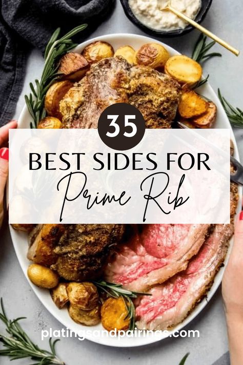 Prime Rib Wedding Buffet, Prime Rib Easter Dinner, Prime Rib Meal, Prime Rib Thanksgiving Dinner, Christmas Dinner 2023, Crown Rib Roast Beef Christmas Dinners, Prim Rib Side Dishes, Prime Rib Dinner Menu Holiday, Primerib Christmas Dinner Sides