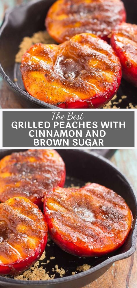 Grilling Dessert Recipes, Grilled Peach Dessert, Sommer Mad, Grilled Desserts, Grilled Fruit, Peach Desserts, Grilled Peaches, Fruit Dishes, Peach Recipe