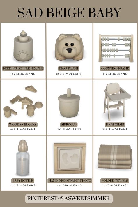 Sims 4 Cc Patreon Garden, Sims 4 Beige Cc, Sims 4 Cc Furniture Nursery, Sims 4 Infant Room Cc, Ts4 Nursery, Infant Cc Sims 4 Furniture, Sims 4 Baby Clutter, Beige Baby Aesthetic, Sims 4 Cc Infant Furniture