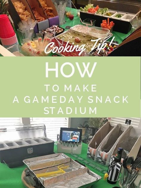 Cooking Tip: How To Make a Gameday Snack Stadium Snack Stadium Diy, Super Bowl Snack Stadium, Snack Stadium, Restaurant Supply Store, Go Eagles, Take Out Containers, Game Day Snacks, Super Bowl Sunday, Ice Cube Trays