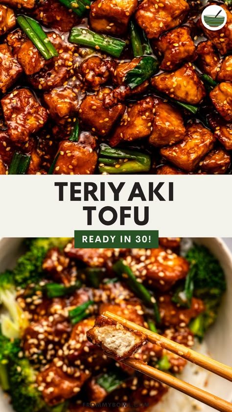 Teriyaki Tofu is made with crispy tofu tossed in a wholesome, sticky teriyaki sauce. Serve over rice with veggies for the ultimate plant-based meal. Gluten-free, grain-free option. Rice With Veggies, Tofu Recipes Healthy, Serve Over Rice, Tofu Recipes Vegan, Teriyaki Tofu, Tofu Dishes, Crispy Tofu, Tasty Vegetarian Recipes, Teriyaki Sauce