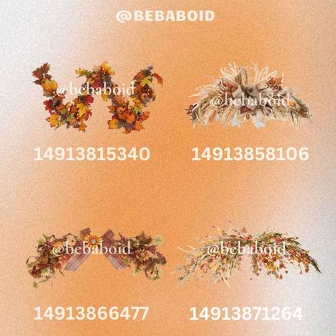 Bloxburg Autumn, Bloxburg Halloween, Plant Decals, Blocksburg House, Halloween Nature, Codes Wallpaper, Decals Bloxburg, Calendar Decal, Bloxburg Building