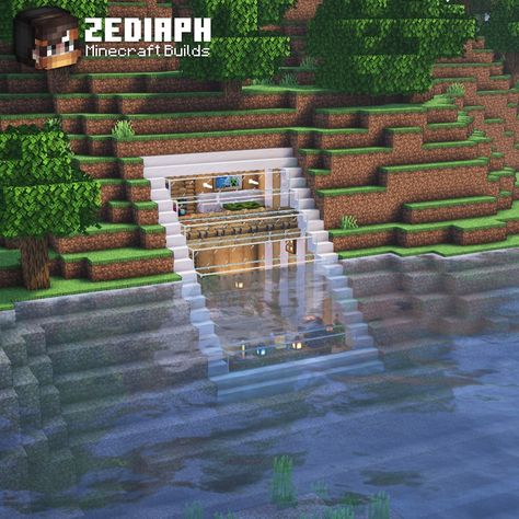 Minecraft Underwater House 🏠 Rate this from 1-10 ⬇️ Download Schematic → patreon.com/zediaph #zediaph #minecraft #minecraftbuild Minecraft Stairs Outside, Minecraft Underwater House, Minecraft Lake, Minecraft Stairs, Minecraft Aquarium, Minecraft Underwater, Underwater House, Underwater Caves, Minecraft Crafts