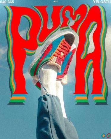 Puma Painting, Puma Poster, I Decide My Vibe, Typography Photography, Wanna Recreate, Narrow Road, Holiday Fonts, Retro Graphic Design, Desain Editorial