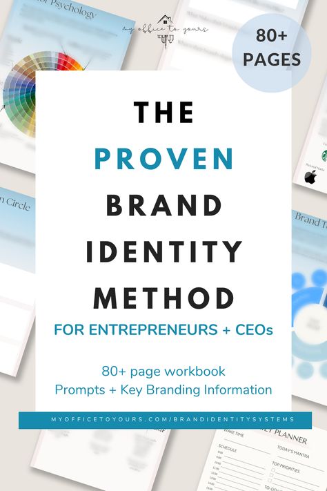 A step-by-step workbook that guides entrepreneurs and small business owners through the exact, proven brand/branding identity and strategy system that I have used for nearly a decade to create brands for high ticket client businesses. Low cost branding, save money branding, small business hacks and tips. Build a brand. Brand ideas. Virtual Assistant Training, Business Hacks, Diy Branding, Brand Ideas, Branding Identity, My Office, Small Business Owners, Small Business Tips, Creating A Brand