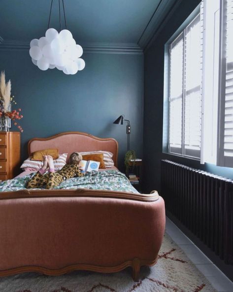 Large Attic Bedroom, Inchyra Blue Bedroom, Boy Changing Table, Blue Kids Room, Inchyra Blue, Mahogany Furniture, Farrow And Ball Paint, Wall Exterior, Farrow And Ball