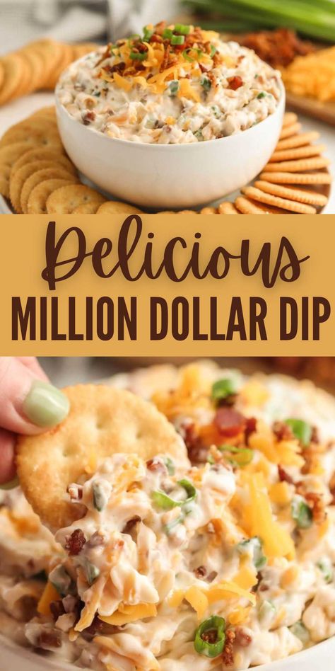 Easy Dips To Make, Million Dollar Dip, Chip Dip Recipes, Cold Dip Recipes, Appetizers Easy Dips, Best Dip Recipes, Eating On A Dime, Delicious Dips Recipes, Best Chips