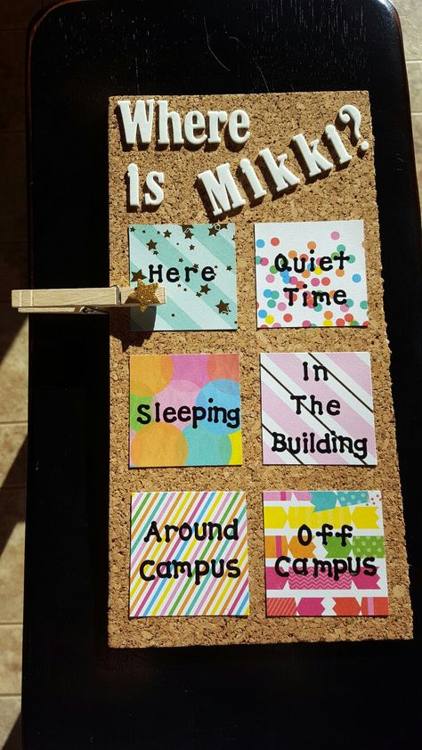 Where's your RA board, RA location board, Where am I Dorm Bulletin Board Ideas, Where Am I Board, Ra Programs, Resident Assistant Door Decs, Dorm Bulletin Boards, Res Life Door Decs, Res Life Bulletin Boards, Ra Inspiration, Dorm Door Decorations