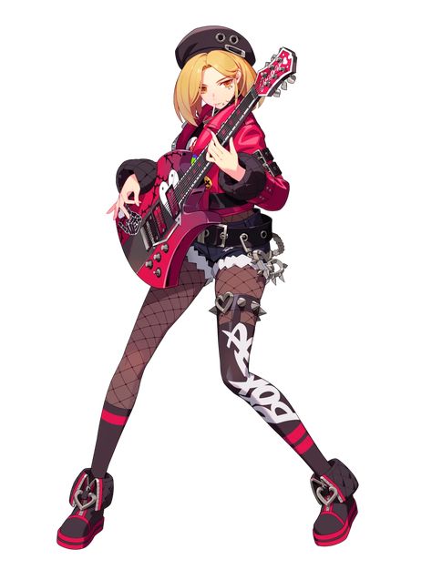 Rockstar Character Design, Rockstar Oc, Guitar Pose, Love And Music, Eternal Return, Game Anime, Love And Peace, Oc Art, Power Of Love