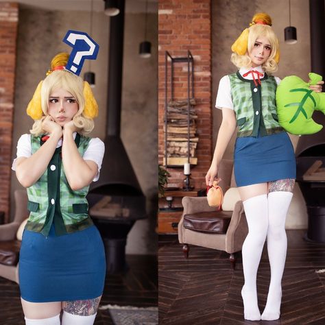 Midsize Cosplay Ideas, Cute Cosplay Ideas Anime, Isabelle Animal Crossing Cosplay, Couples Cosplay Ideas, Cute Cosplay Ideas, Duo Cosplay Ideas, Cool Cosplay Ideas, Isabelle Cosplay, Princesa Peach Cosplay