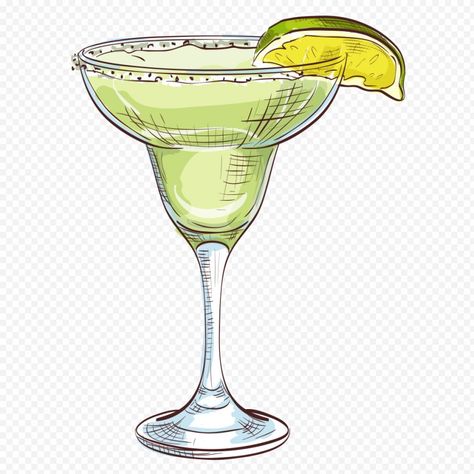 Margarita Glass Drawing, Margarita Drawing, Cocktail Doodle, Martini Drawing, Margarita Illustration, Cocktail Drawing, Drink Drawing, Cocktails Drawing, Drawing Transparent