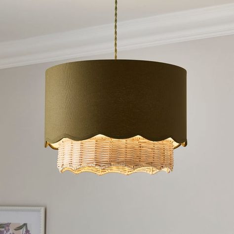 Living Room Lampshade, Edinburgh Tenement, Scalloped Lamp Shade, Scalloped Lamp, Bed Curtains, Bath Storage, Home Decor Lights, New Living Room, Kids Storage