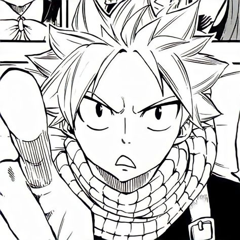 Natsu Dragneel Sketch, Natsu Manga Panel, Natsu Dragneel Manga, Natsu Pfp, Natsu Manga, Black Manga, Natsu And Gray, Fairy Tail Photos, Natsu Fairy Tail