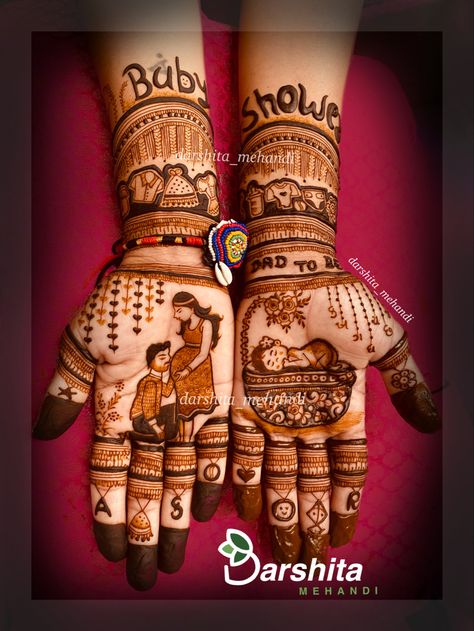 Maternity Mehandi Designs, Godh Bharai Mehendi Designs, Beby Savar Mehndi, Mahendi Designs Baby Shower Mahendi Design, Godbharai Mehendi Designs, Meganthi Design, Baby Shower Mehandi Designs, Baby Shower Mehndi Designs Hand, Baby Shower Mehendi Designs