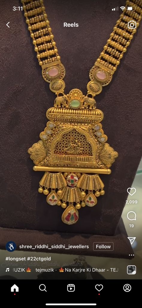 South Indian Bride Jewellery Gold, Bride Jewellery Gold, Rani Har Gold, Indian Bride Jewellery, South Indian Bride Jewellery, Rani Har, Jay Dwarkadhish, Indian Brides Jewelry, Antique Necklaces Design