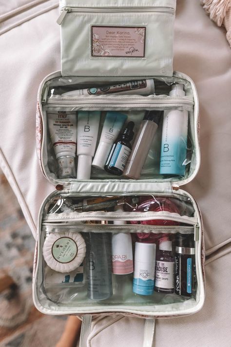 Cosmetics Travel Bag, Travel Toiletry Bag For Women, Tsa Compliant Toiletry Bag, Bathroom Bag Travel, Toiletry Travel Bag Organization, Aesthetic Toiletry Bag, Aesthetic Toiletries, Toiletries Aesthetic, Travel Bags Aesthetic